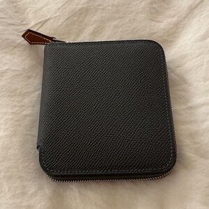 Hermes silk in short wallet in epsom leather